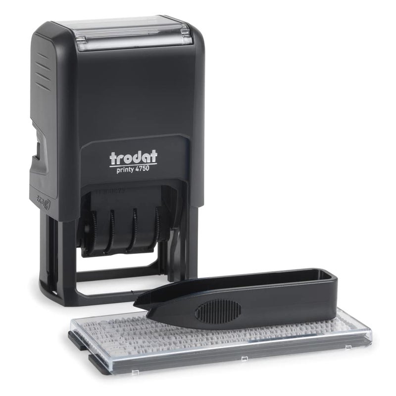 Trodat Printy Do It Yourself Self-Inking Message Dater,1.63 x 1, Blue/Red - Image 1